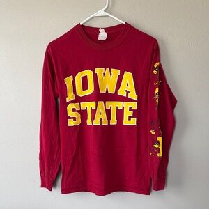 Iowa State Cyclones Long Sleeve Cy Shirt Red and Yellow Size Small